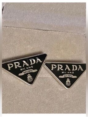 Prada Black Triangle enamel
Logo Earrings 925 sterling silver